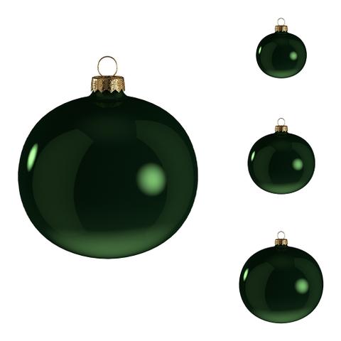 Box 36 Sfere Natalizie Vetro Verde 60mm - Decorazioni Natale Premium