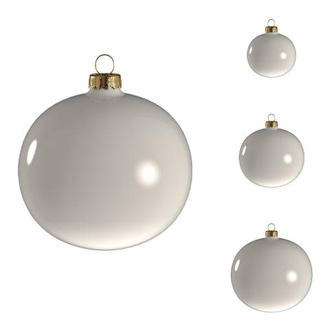 Box 36 Sfere Natalizie Vetro Bianco Latte 60mm - Decorazioni Natale Premium