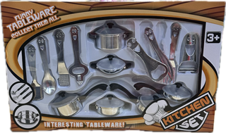 Set da Cucina per Gioco per Bambine con Pentole e Utensili