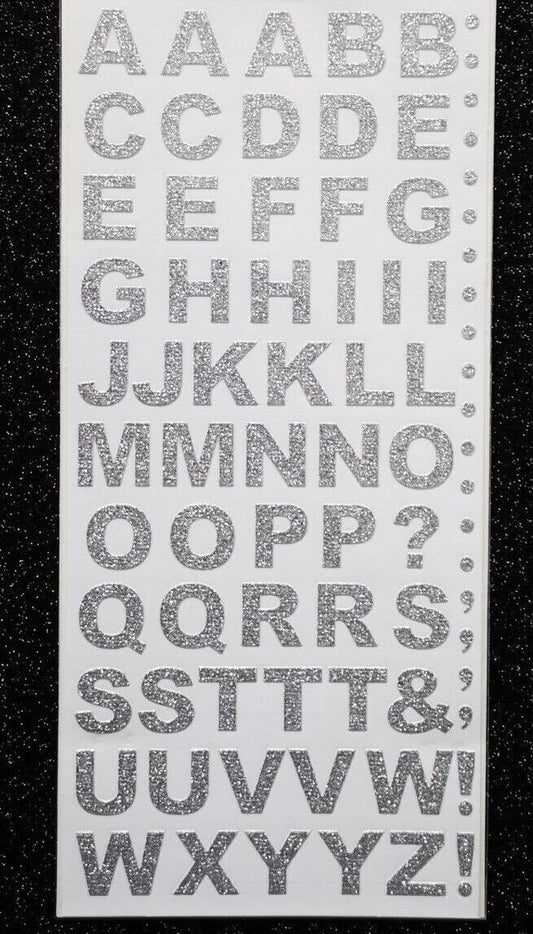 Lettere adesive glitter oro e argento