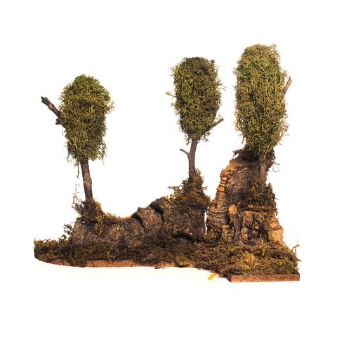 Bosco Alberi Lichene 15x15x20cm - Scenografia Presepe Naturale