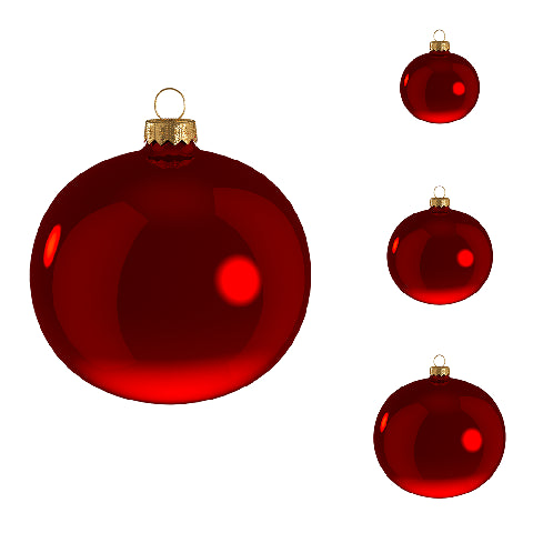 Box 36 Sfere Natalizie Vetro Rosso Scuro 60mm - Decorazioni Natale Premium