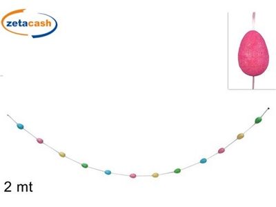 GHIRLANDA  UOVA COLORATE IN POLISTIROLO DECORAZIONE