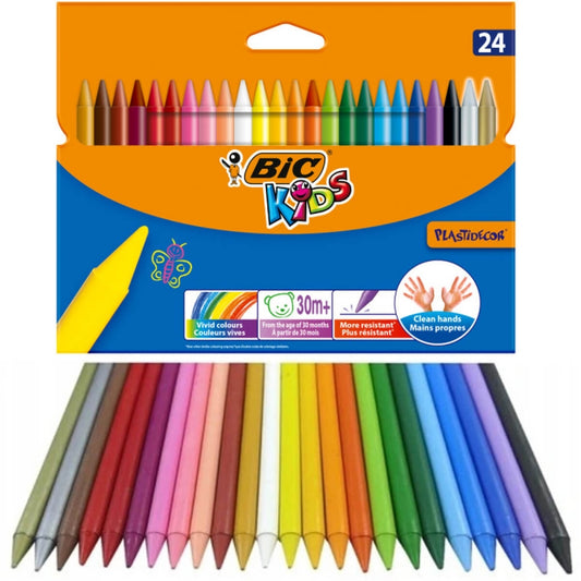 Confezione 24 pastelli a cera Bic Kids Plastidecor