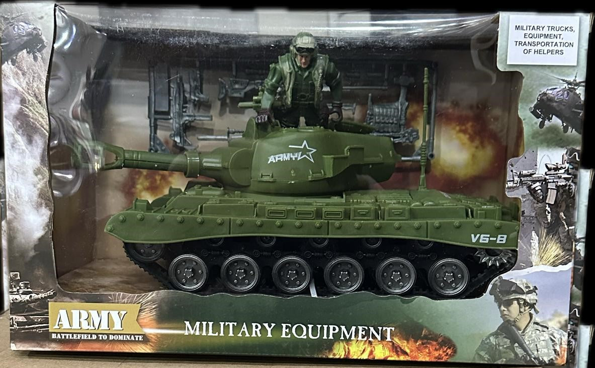 Gioco Mezzo militare con soldato, misure 28x17x13cm, età 3+