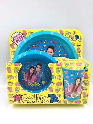 Set Pranzo 3 Pezzi Asilo Scuola Materna Piatti Bicchiere ME CONTRO TE LUI E SOFI